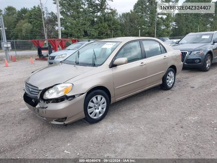 2004 Toyota Corolla Le VIN: 1NXBR32E04Z324407 Lot: 40345476