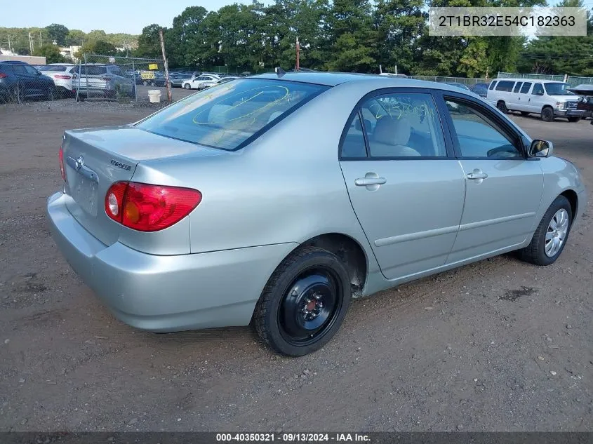 2004 Toyota Corolla Le VIN: 2T1BR32E54C182363 Lot: 40350321