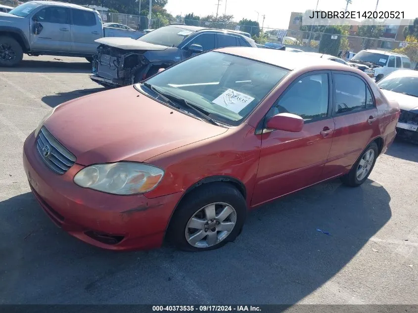 2004 Toyota Corolla Le VIN: JTDBR32E142020521 Lot: 40373535