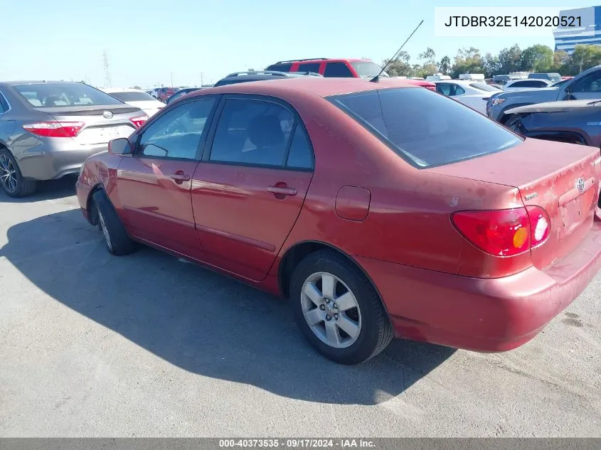 2004 Toyota Corolla Le VIN: JTDBR32E142020521 Lot: 40373535