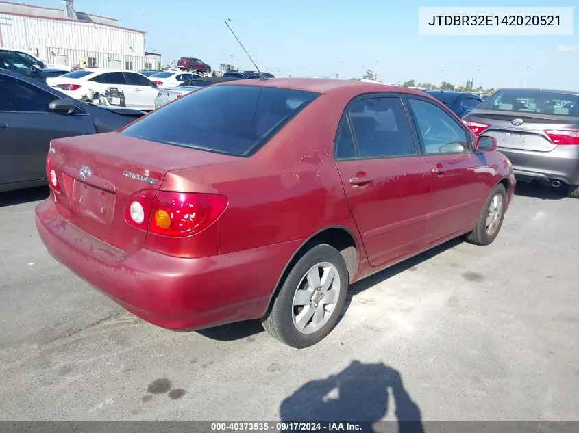 2004 Toyota Corolla Le VIN: JTDBR32E142020521 Lot: 40373535