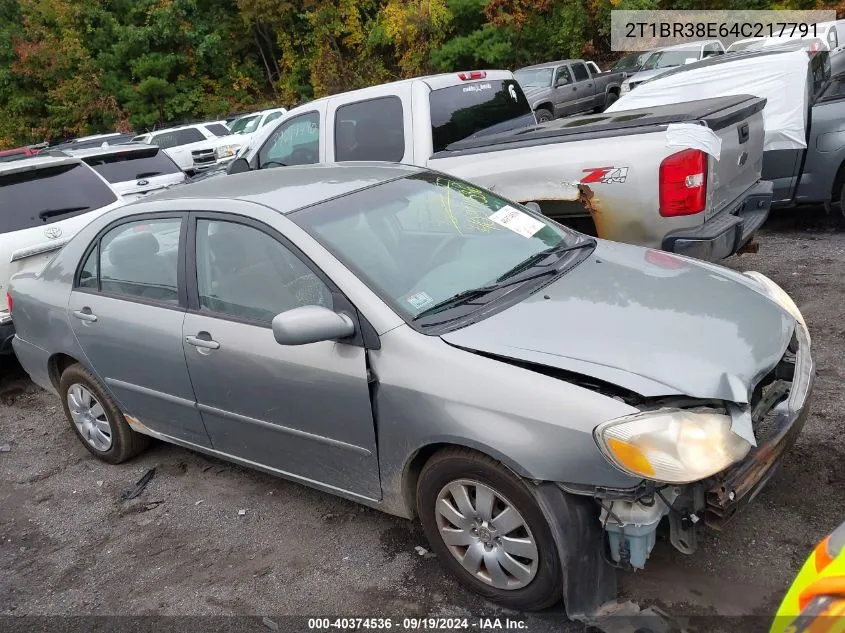 2004 Toyota Corolla Le VIN: 2T1BR38E64C217791 Lot: 40374536