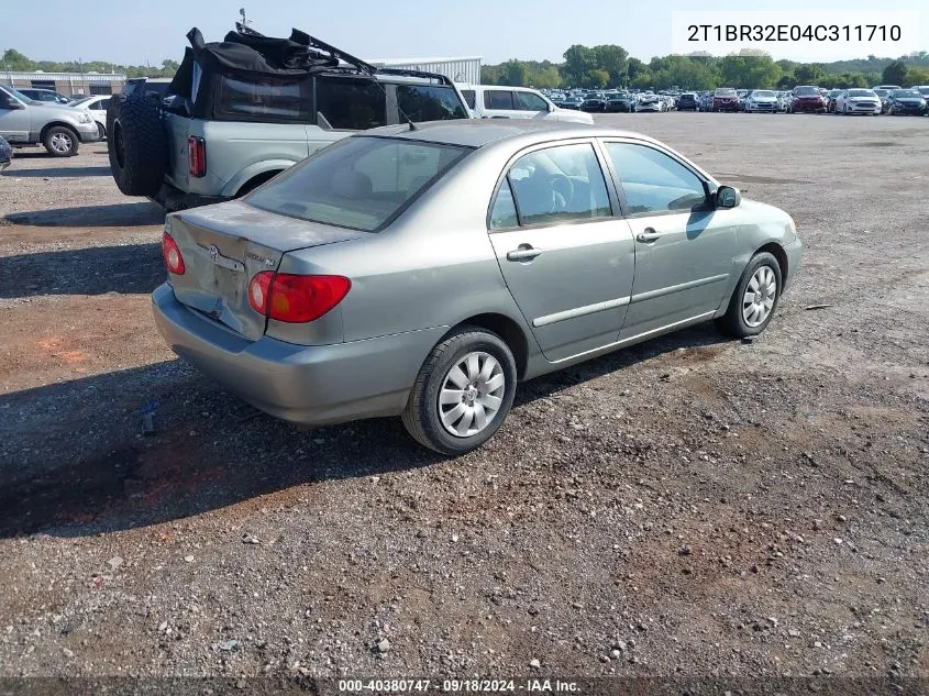 2004 Toyota Corolla Le VIN: 2T1BR32E04C311710 Lot: 40380747