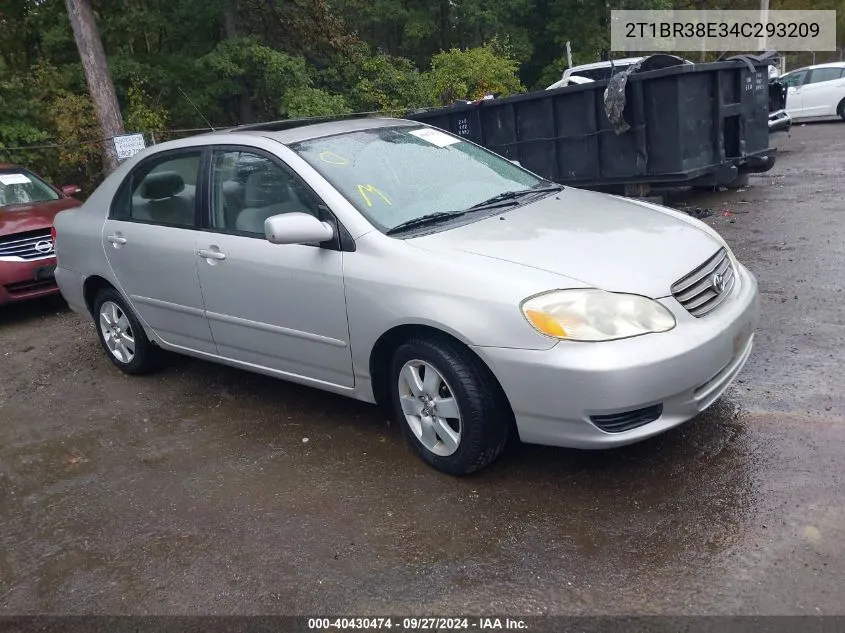 2004 Toyota Corolla Le VIN: 2T1BR38E34C293209 Lot: 40430474