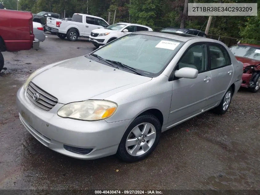 2004 Toyota Corolla Le VIN: 2T1BR38E34C293209 Lot: 40430474