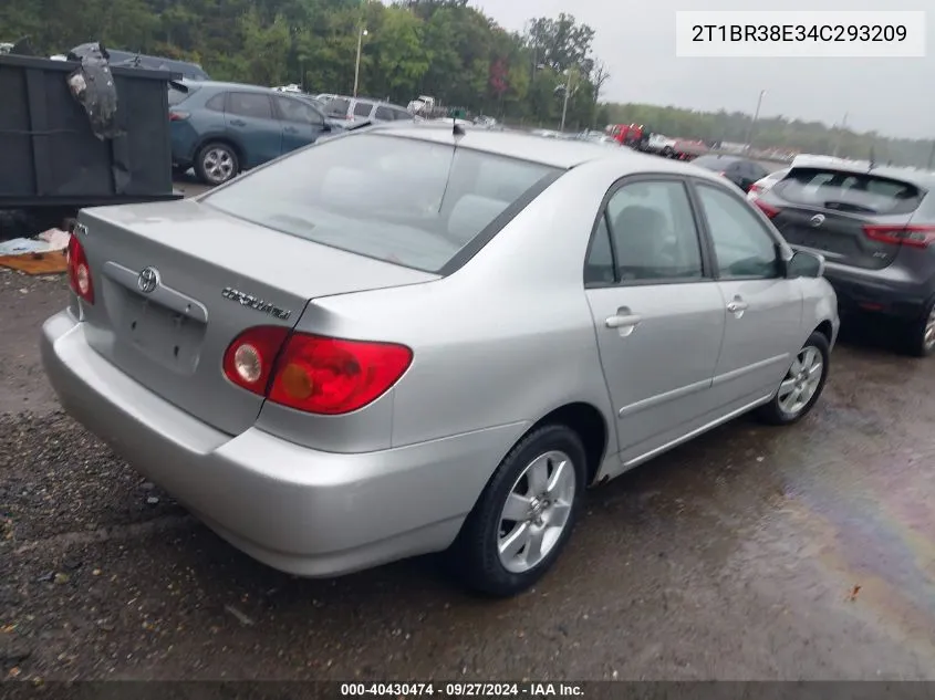 2004 Toyota Corolla Le VIN: 2T1BR38E34C293209 Lot: 40430474