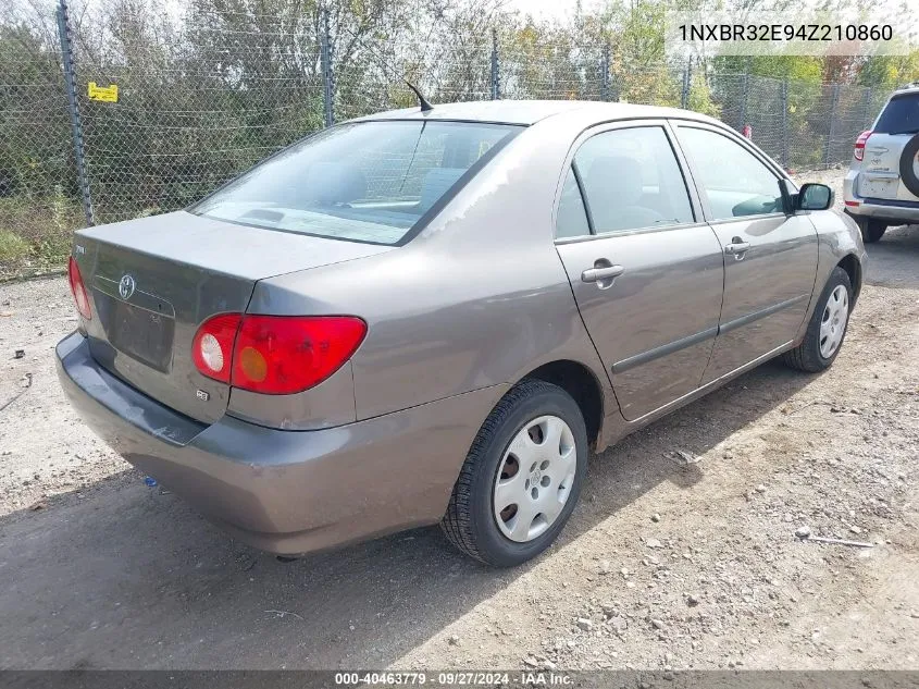 2004 Toyota Corolla Ce VIN: 1NXBR32E94Z210860 Lot: 40463779