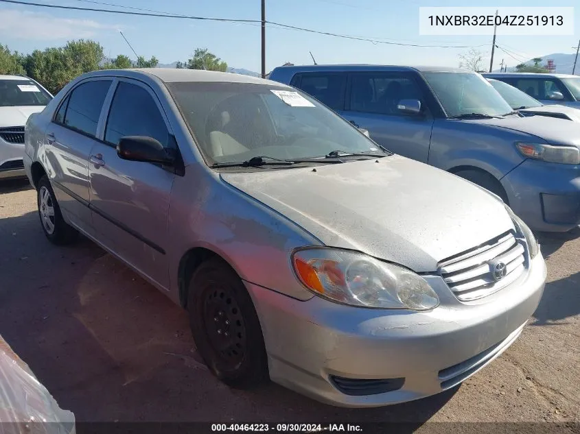 2004 Toyota Corolla Ce/Le/S VIN: 1NXBR32E04Z251913 Lot: 40464223