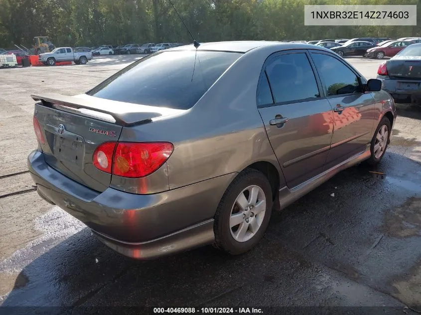 2004 Toyota Corolla S VIN: 1NXBR32E14Z274603 Lot: 40469088