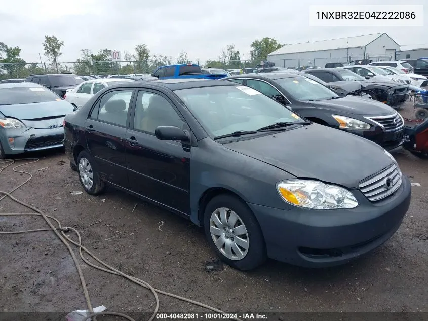 2004 Toyota Corolla Ce/Le/S VIN: 1NXBR32E04Z222086 Lot: 40482981