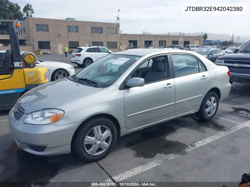 2004 Toyota Corolla Le VIN: JTDBR32E942042380 Lot: 40576193