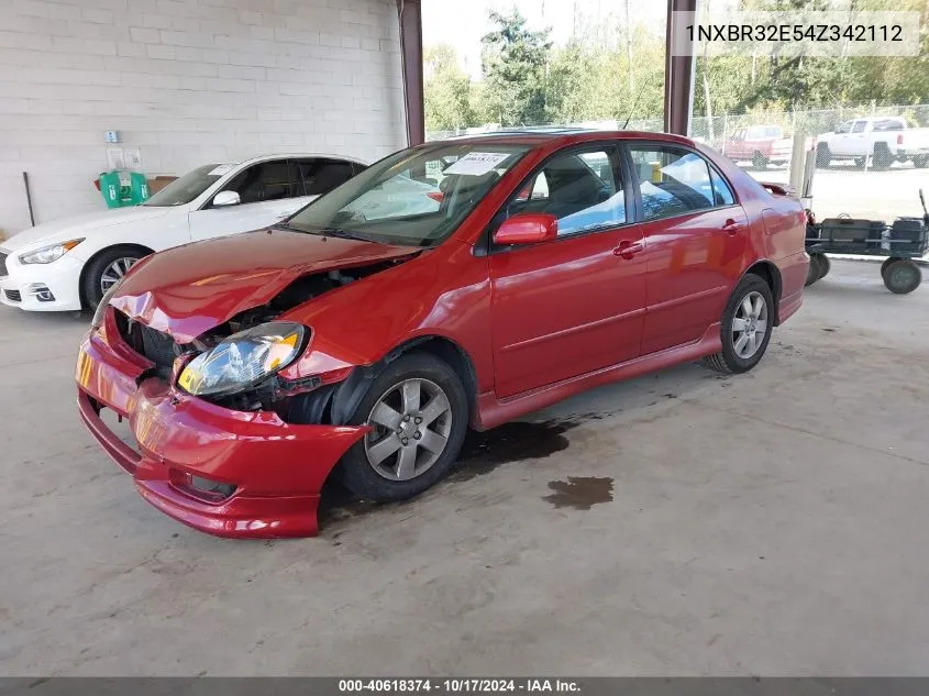 2004 Toyota Corolla S VIN: 1NXBR32E54Z342112 Lot: 40618374