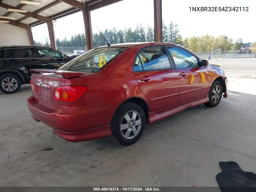 2004 Toyota Corolla S VIN: 1NXBR32E54Z342112 Lot: 40618374