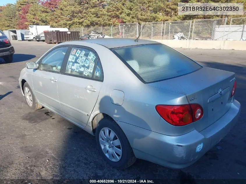 2004 Toyota Corolla Le VIN: 2T1BR32E64C302350 Lot: 40652896