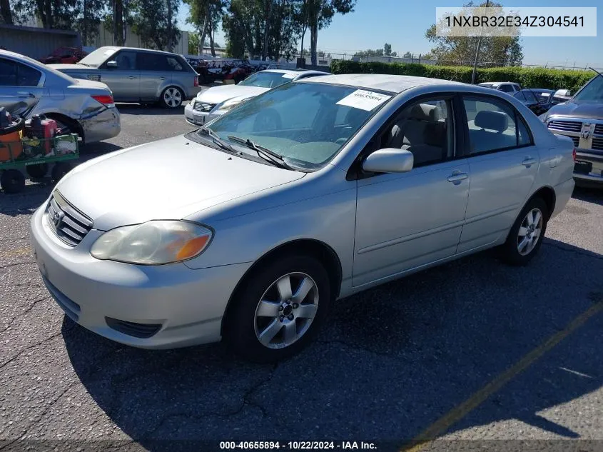 2004 Toyota Corolla Le VIN: 1NXBR32E34Z304541 Lot: 40655894