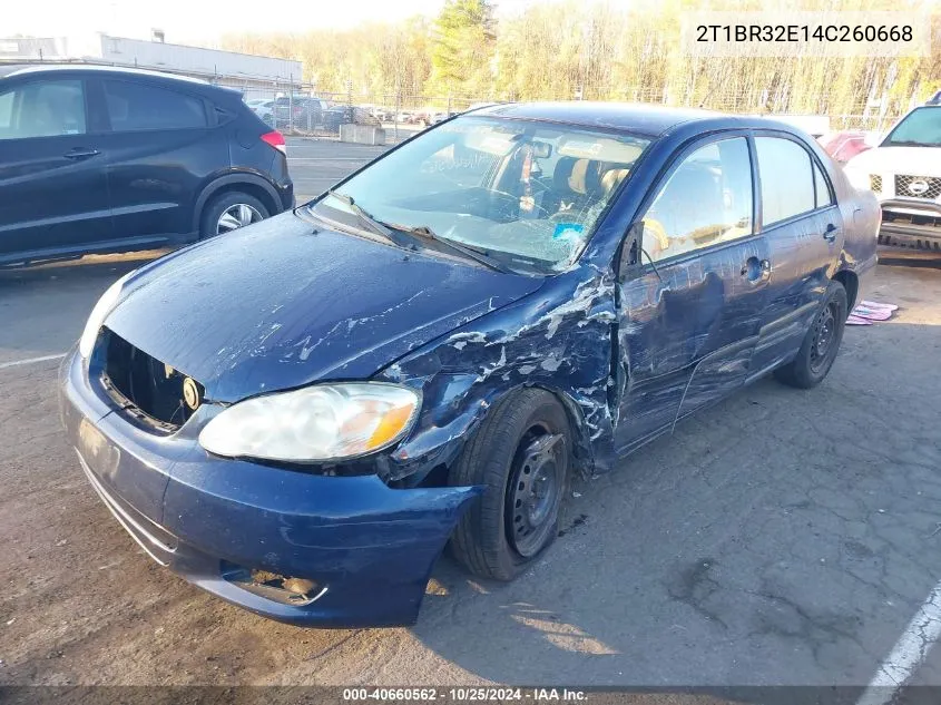 2004 Toyota Corolla Ce/Le/S VIN: 2T1BR32E14C260668 Lot: 40660562