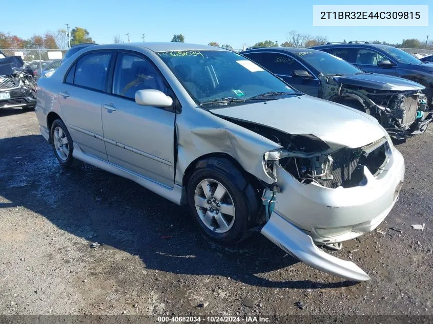 2004 Toyota Corolla S VIN: 2T1BR32E44C309815 Lot: 40682034