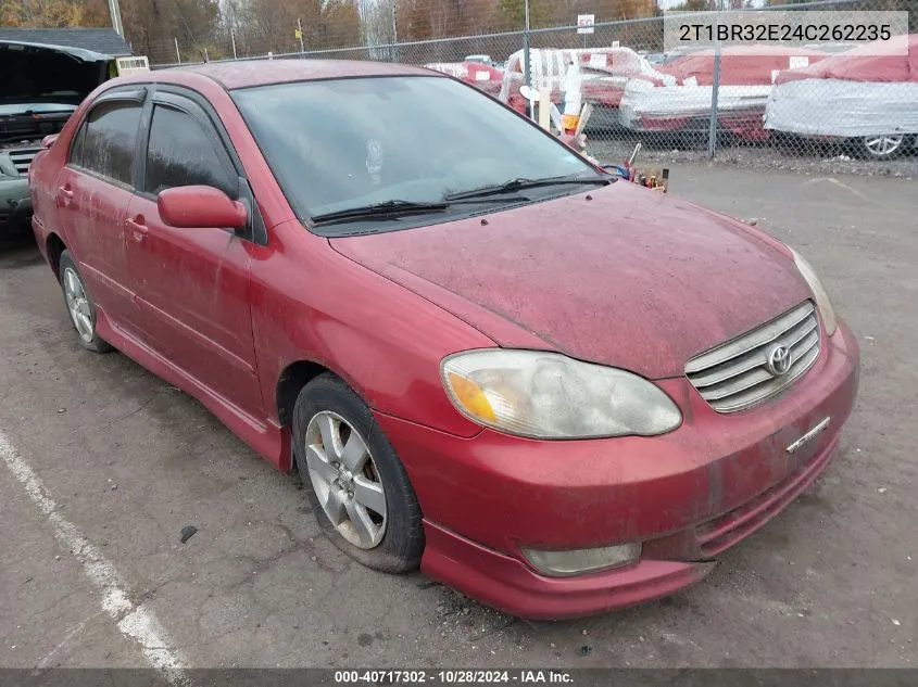 2004 Toyota Corolla S VIN: 2T1BR32E24C262235 Lot: 40717302