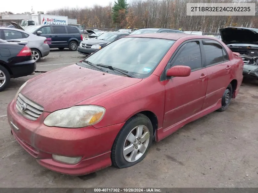 2004 Toyota Corolla S VIN: 2T1BR32E24C262235 Lot: 40717302