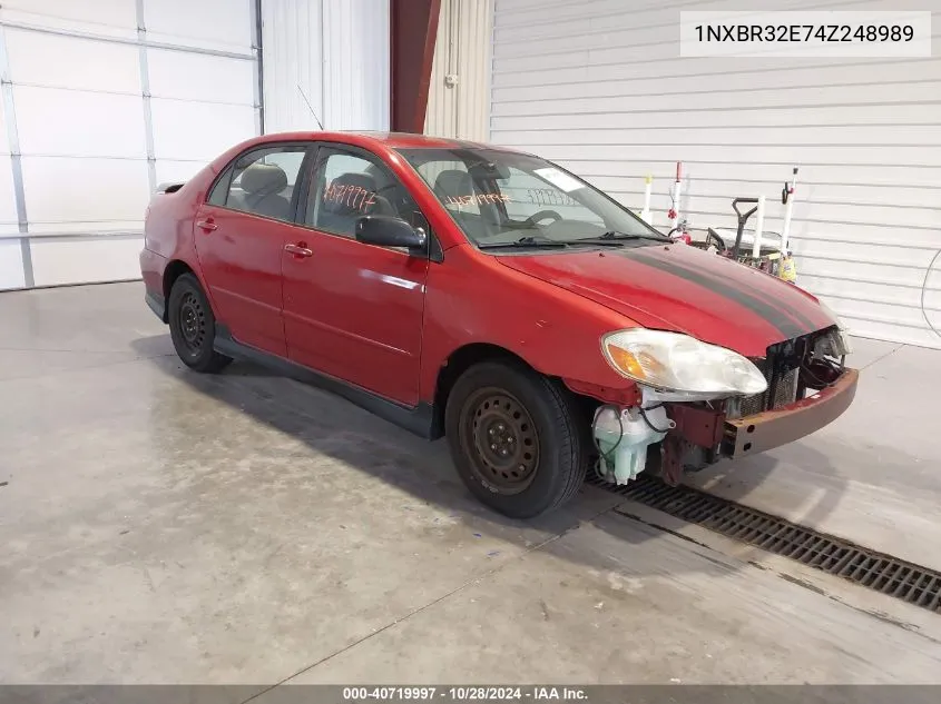 2004 Toyota Corolla S VIN: 1NXBR32E74Z248989 Lot: 40719997