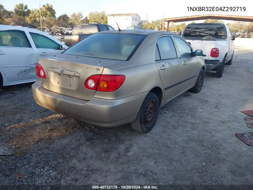 2004 Toyota Corolla Ce VIN: 1NXBR32E04Z292719 Lot: 40732175