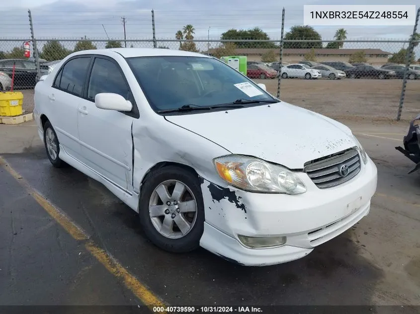 2004 Toyota Corolla S VIN: 1NXBR32E54Z248554 Lot: 40739590