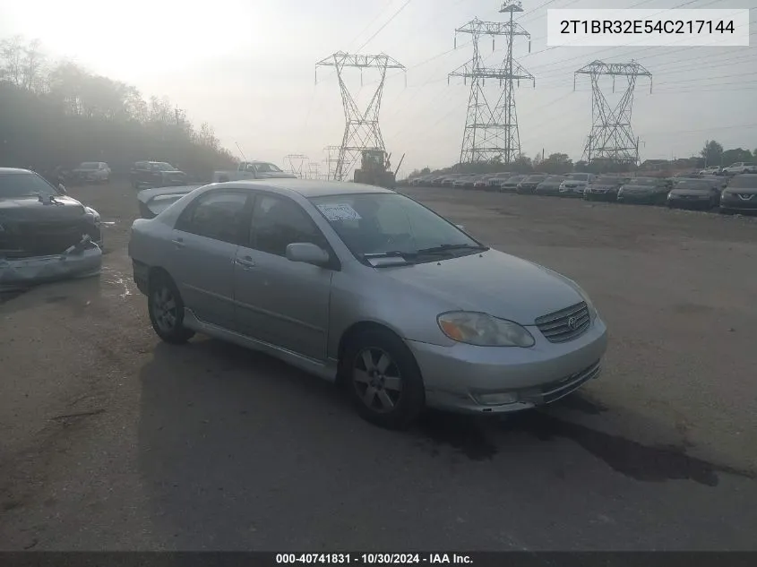 2004 Toyota Corolla S VIN: 2T1BR32E54C217144 Lot: 40741831