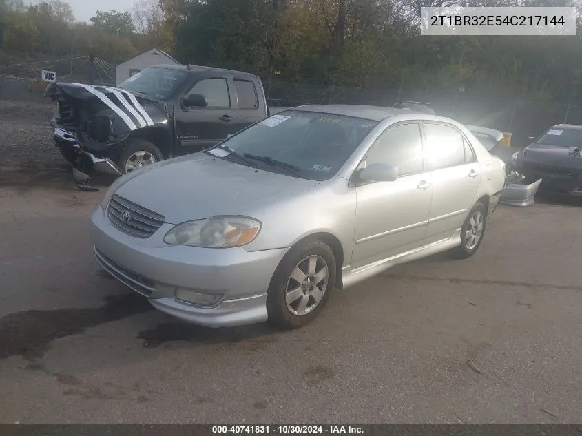 2004 Toyota Corolla S VIN: 2T1BR32E54C217144 Lot: 40741831