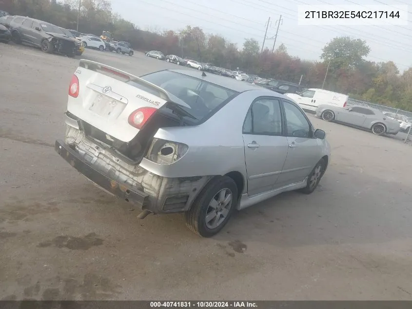 2004 Toyota Corolla S VIN: 2T1BR32E54C217144 Lot: 40741831