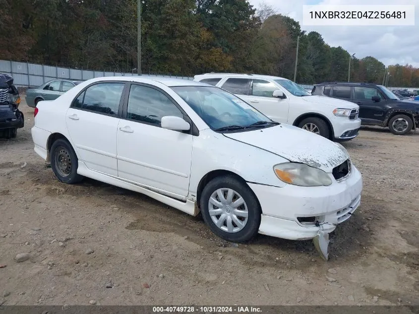 2004 Toyota Corolla S VIN: 1NXBR32E04Z256481 Lot: 40749728