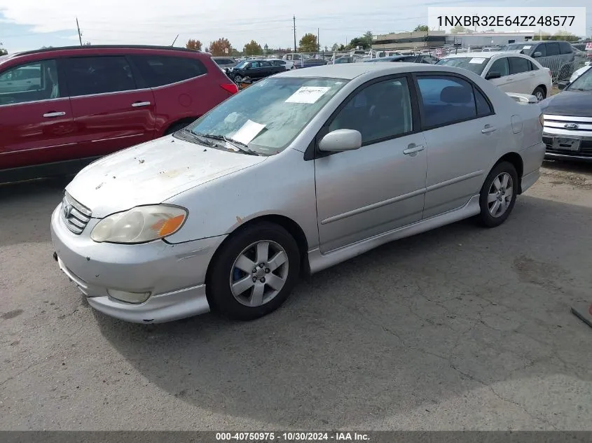 2004 Toyota Corolla S VIN: 1NXBR32E64Z248577 Lot: 40750975