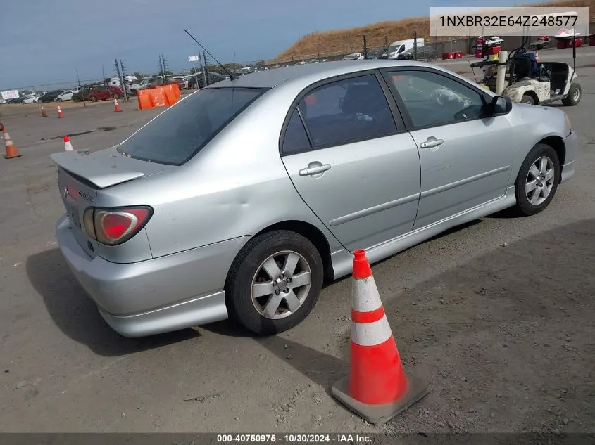 2004 Toyota Corolla S VIN: 1NXBR32E64Z248577 Lot: 40750975