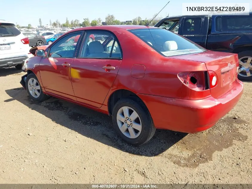 2004 Toyota Corolla Le VIN: 1NXBR32E54Z289489 Lot: 40752607