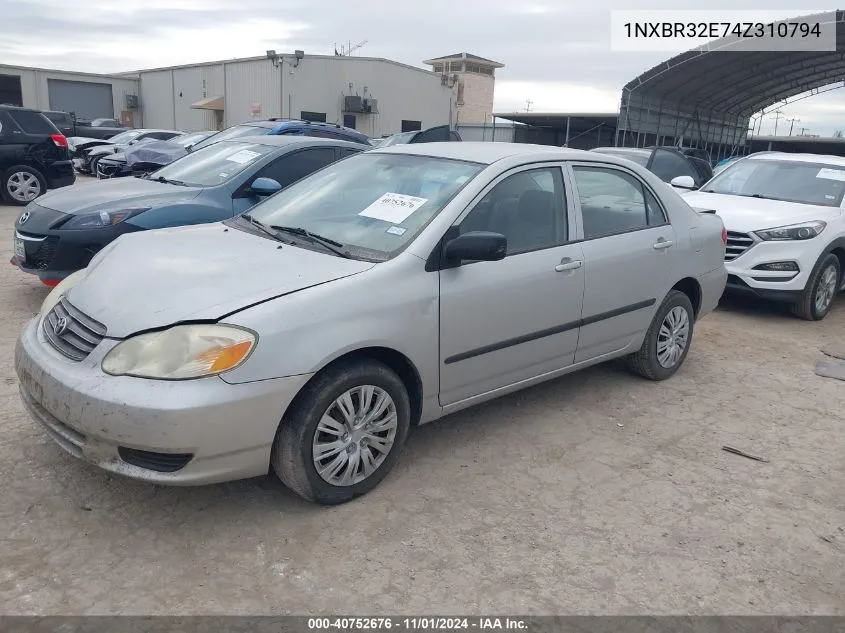 2004 Toyota Corolla Ce VIN: 1NXBR32E74Z310794 Lot: 40752676