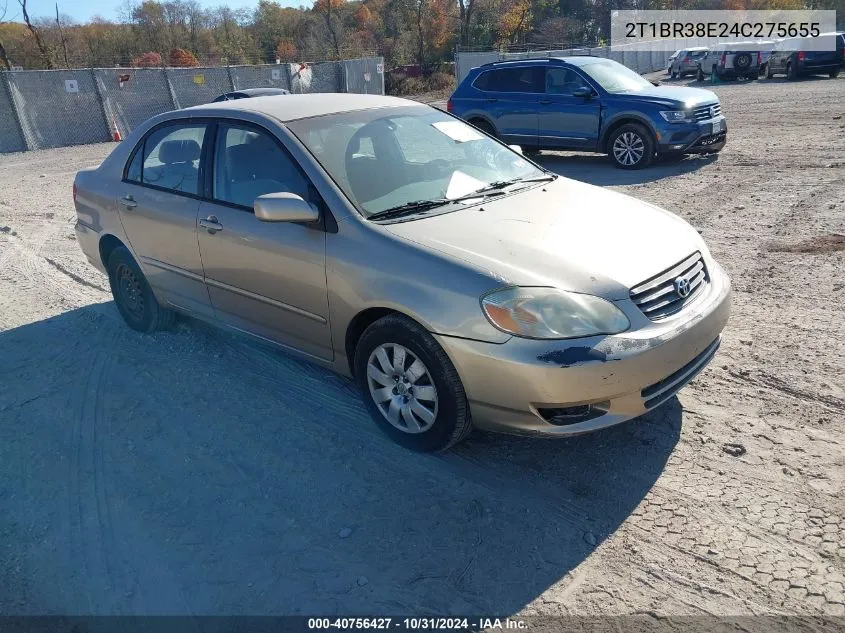 2004 Toyota Corolla Le VIN: 2T1BR38E24C275655 Lot: 40756427