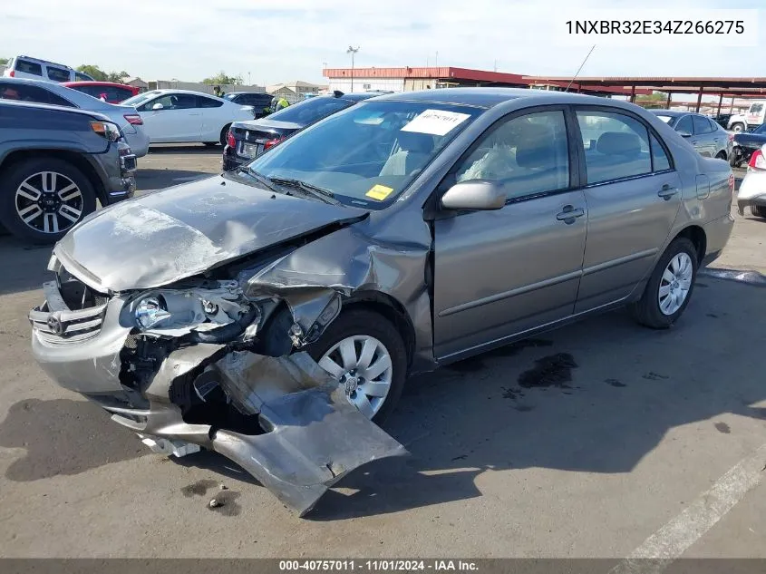 2004 Toyota Corolla Le VIN: 1NXBR32E34Z266275 Lot: 40757011