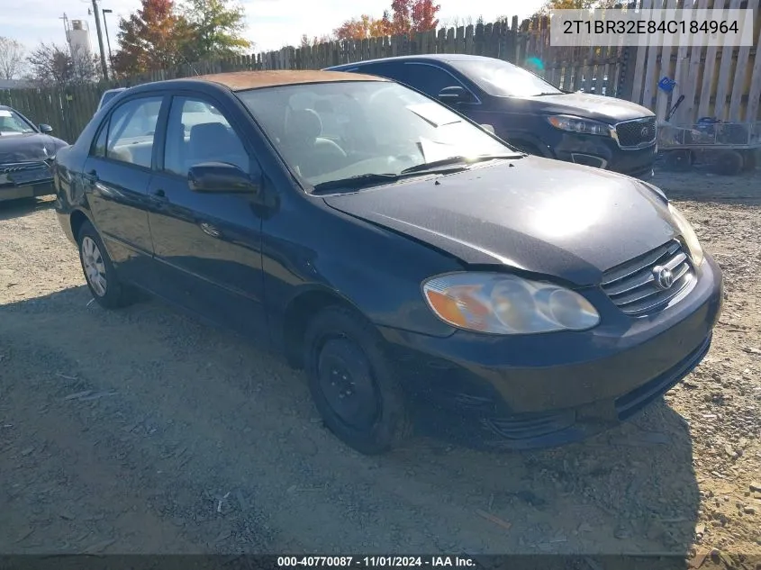 2004 Toyota Corolla Le VIN: 2T1BR32E84C184964 Lot: 40770087