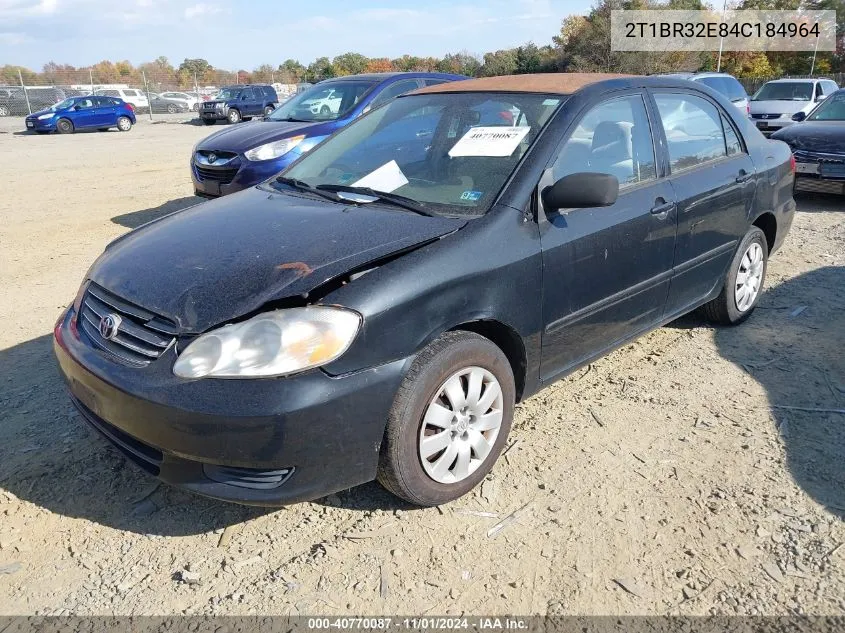 2004 Toyota Corolla Le VIN: 2T1BR32E84C184964 Lot: 40770087