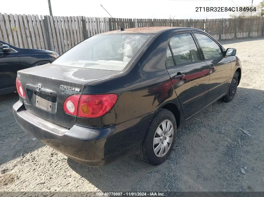 2004 Toyota Corolla Le VIN: 2T1BR32E84C184964 Lot: 40770087