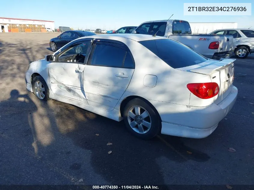 2004 Toyota Corolla S VIN: 2T1BR32E34C276936 Lot: 40774350