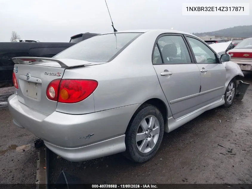 2004 Toyota Corolla Ce/Le/S VIN: 1NXBR32E14Z317871 Lot: 40775582