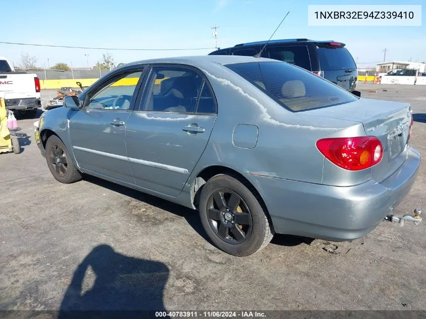 2004 Toyota Corolla Le VIN: 1NXBR32E94Z339410 Lot: 40783911