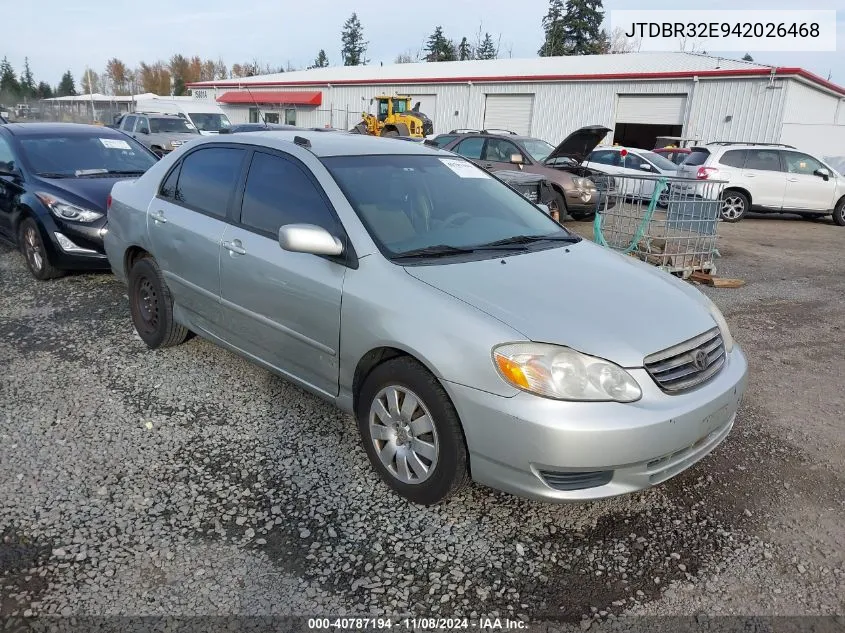 2004 Toyota Corolla Le VIN: JTDBR32E942026468 Lot: 40787194