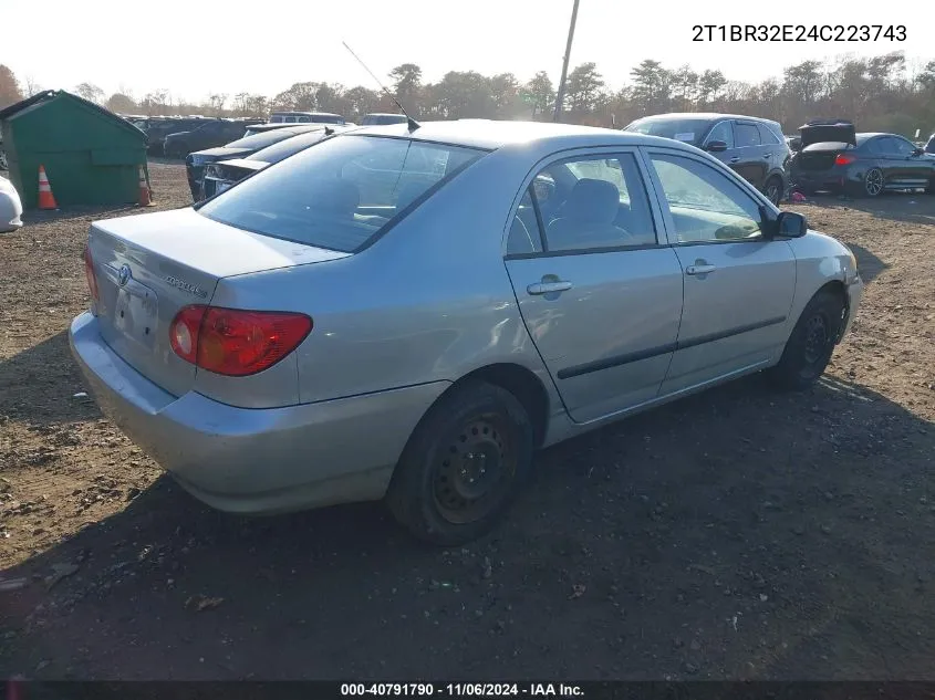 2004 Toyota Corolla Ce VIN: 2T1BR32E24C223743 Lot: 40791790