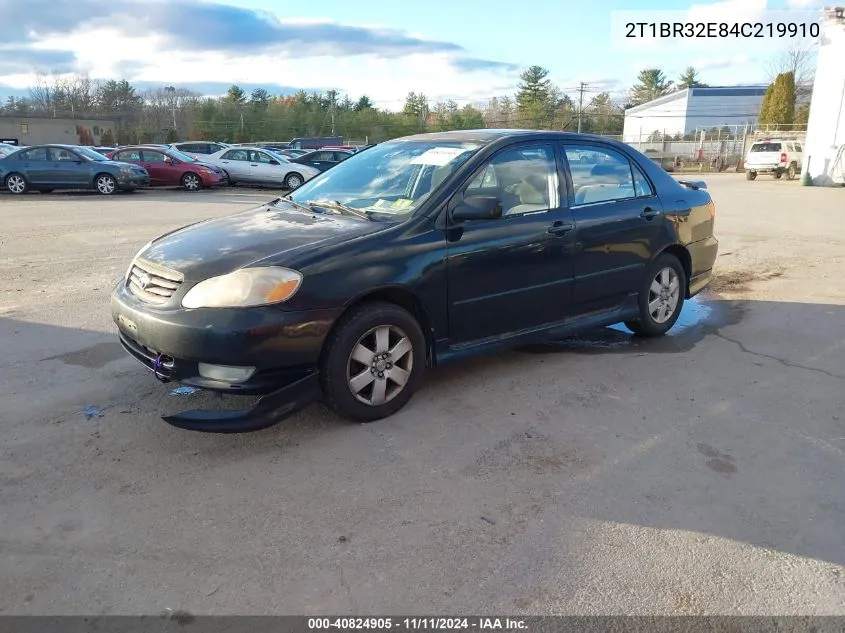 2004 Toyota Corolla S VIN: 2T1BR32E84C219910 Lot: 40824905