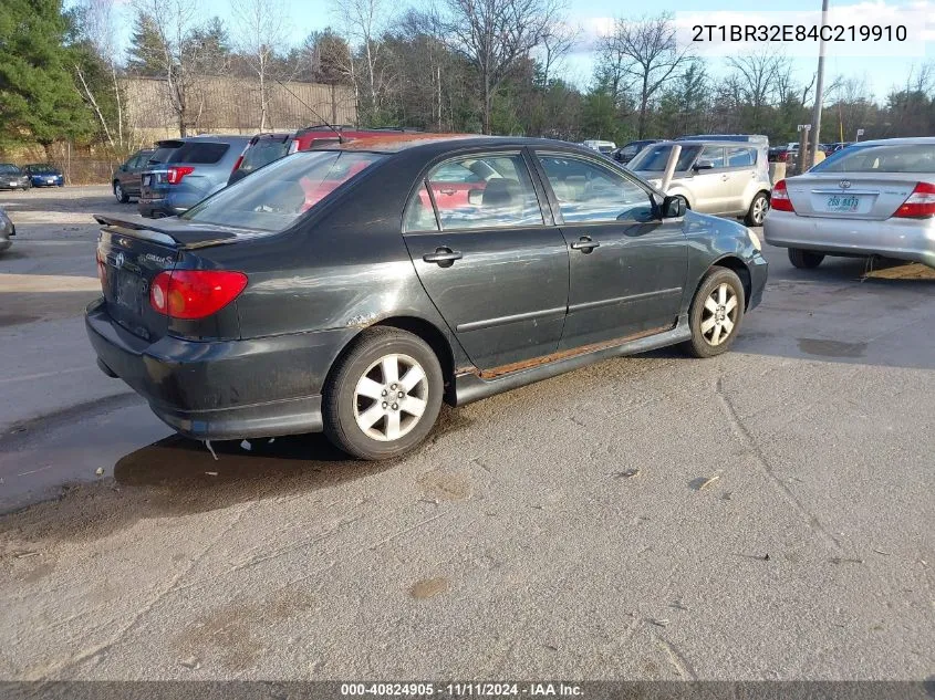 2004 Toyota Corolla S VIN: 2T1BR32E84C219910 Lot: 40824905