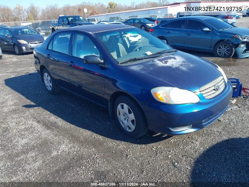 2004 Toyota Corolla Ce VIN: 1NXBR32E74Z193735 Lot: 40837386