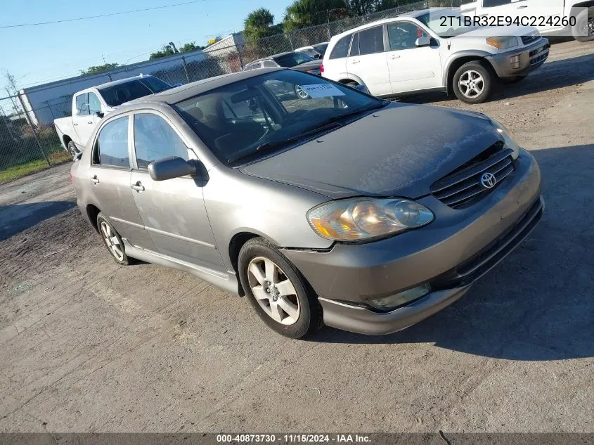 2004 Toyota Corolla S VIN: 2T1BR32E94C224260 Lot: 40873730