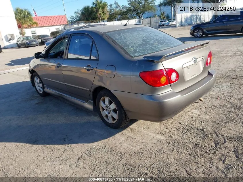 2004 Toyota Corolla S VIN: 2T1BR32E94C224260 Lot: 40873730