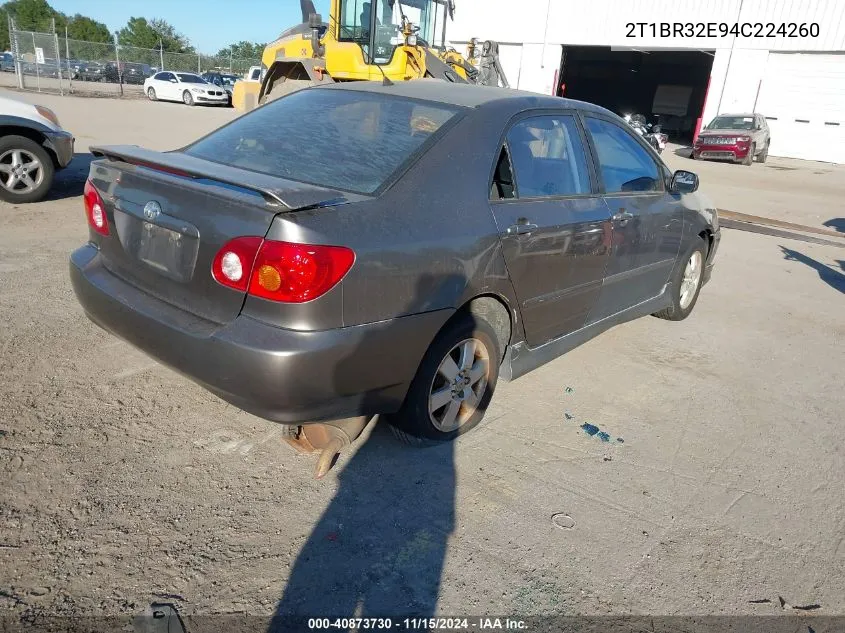 2004 Toyota Corolla S VIN: 2T1BR32E94C224260 Lot: 40873730